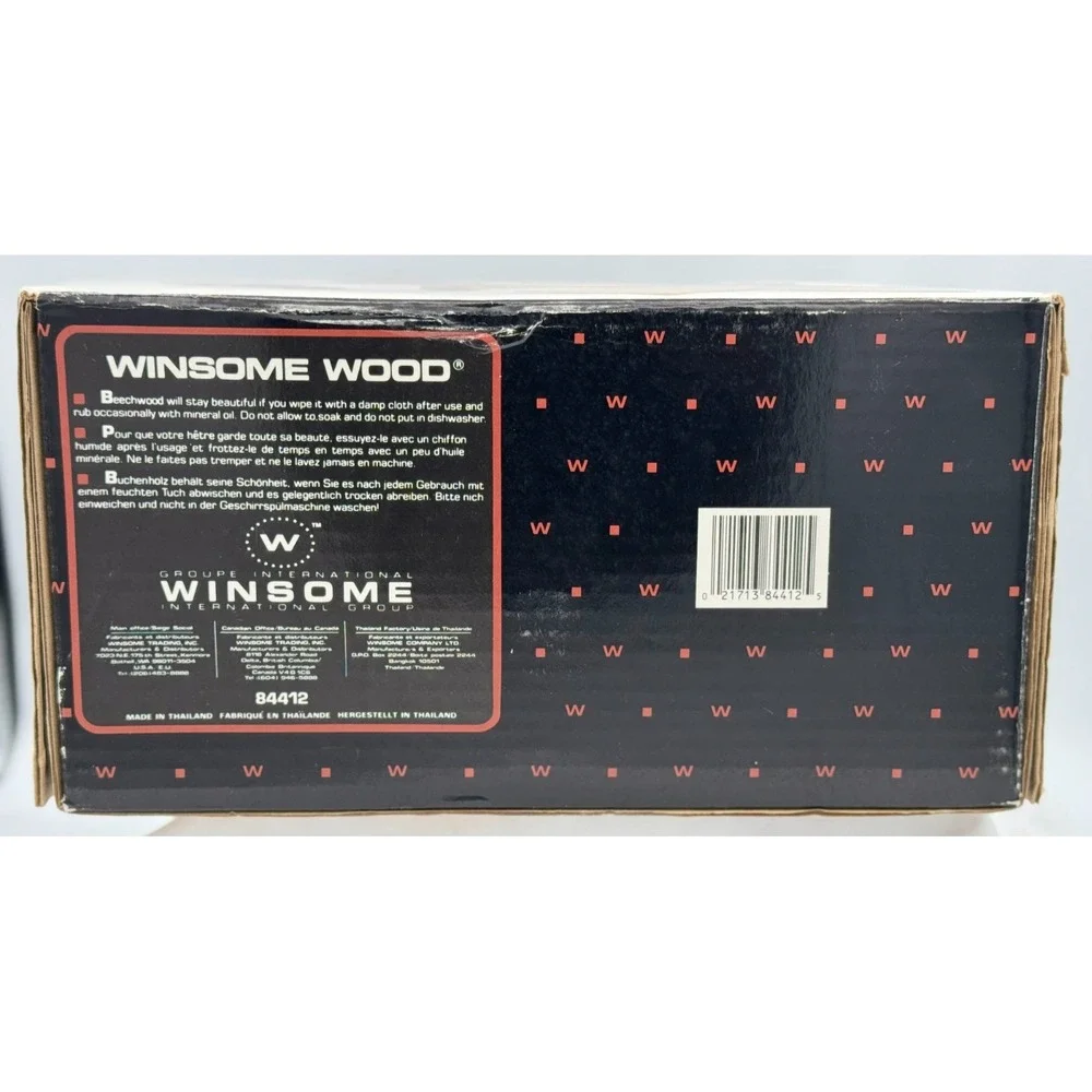 Winsome Wood 4 - Piece Salad Set -NEW In Box - 84412 - Glass Bowl - Beechwood